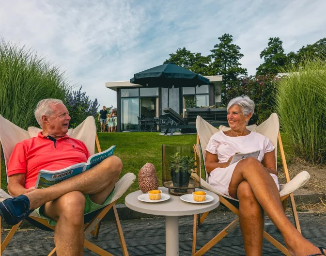 EuroParcs Veluwemeer elderly couple enjoying their holiday home