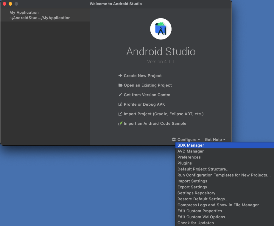 android studio設定画面