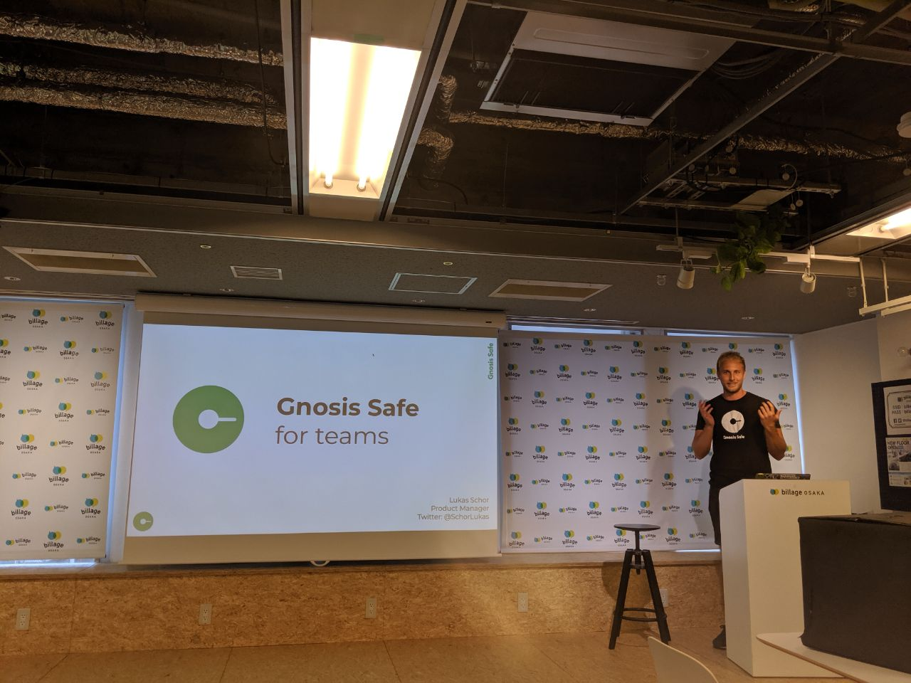 Safe co-founder, Lukas Schor, introducing the new “Gnosis Safe for teams” wallet, at Devcon Osaka (2019)