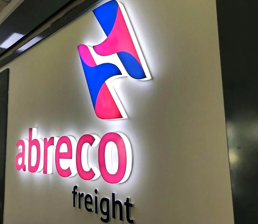 Abreco Freight Reception Logo — Reception Signage by Best Color Signs, Dubai