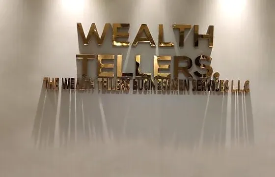 Wealth Tellers Office Branding — Reception Signage by Best Color Signs, Dubai