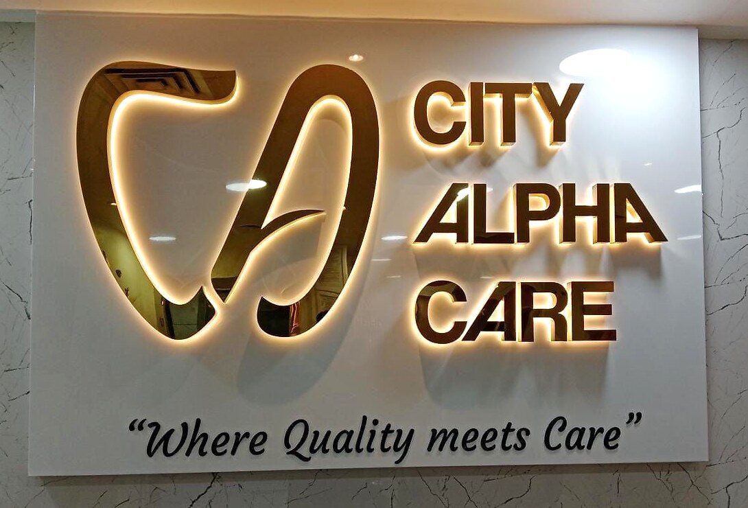 City Alpha Care Clinic Sign — signage by Best Color Signs, Dubai