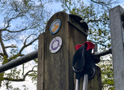 Loch Lomand Hike - Sign Post with Walking Sticks