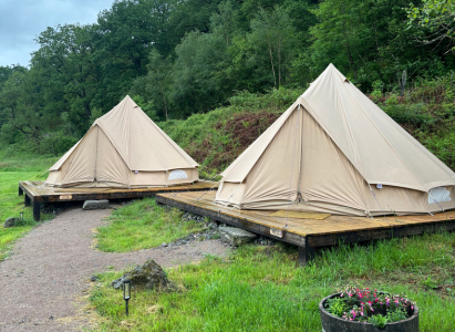 Glamping tents along the west highland way