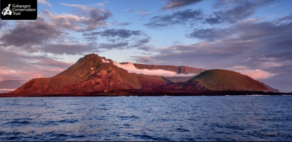 Galapagos Island jutting out from the sea