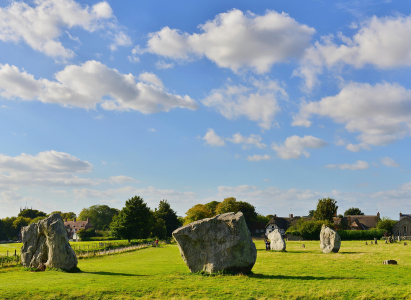 Prehistoric Standing Stones at Avebury in Wiltshire England