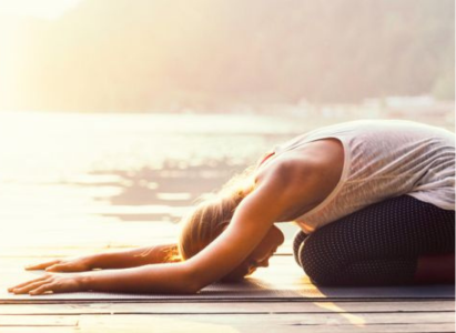 Image of woman doing child's pose