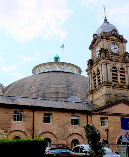 The Devonshire Dome designed by Robert Rippon Duke for the Duke of Devonshire in 1881 and was the World's largest unsupported dome at Buxton in Derbyshire.