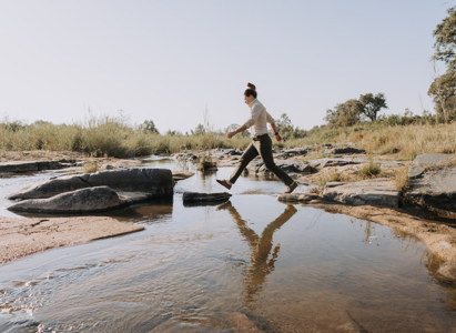 River hopping and adventuring with sun protection