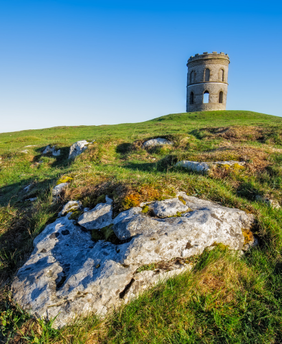 Solomon's Temple, also known as Grinlow Tower, is a Victorian folly near the spa town of Buxton in the Derbyshire Peak District.