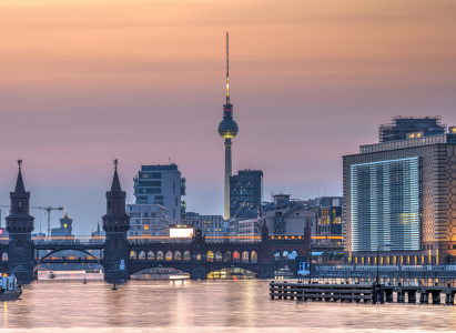 Twilight skyline of Berlin