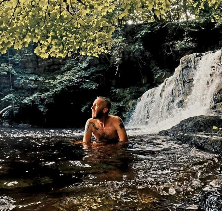 The Dales Dipper swimming in Cotter Force