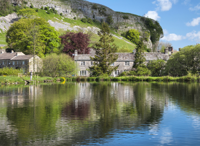 Kilnsey Park, Trout farm, Kilnsey Crag, Yorkshire Dales