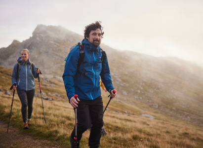 Hiking in the clouds with a waterproof jacket