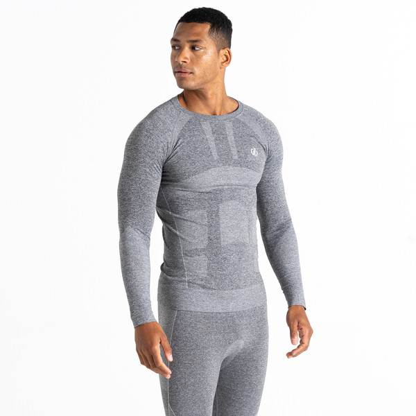 Men's In The Zone II Long Sleeved Top in Grey Marl