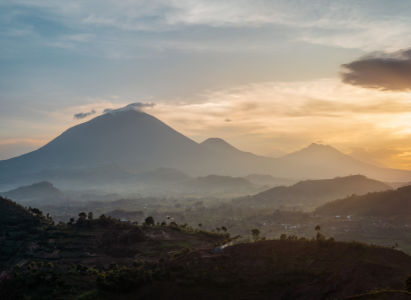 A view of the mountains whilst gorilla trekking