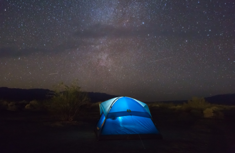 Solo camping under the stars