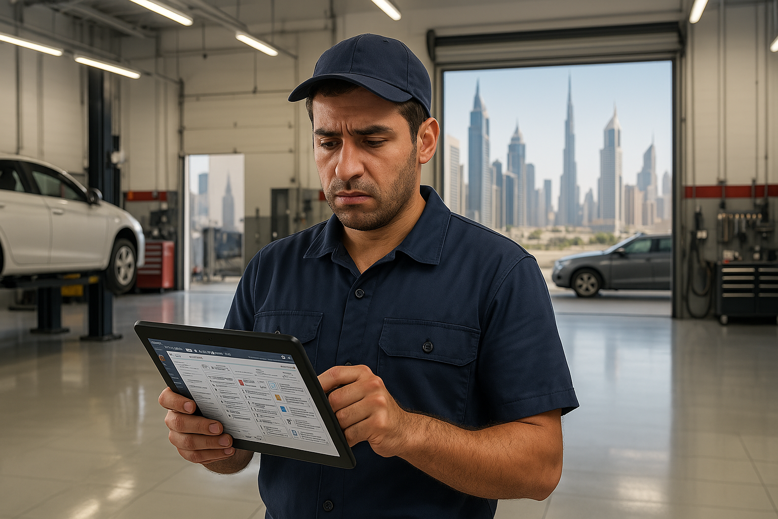 technician-using-autogms-garage-software-tablet-gcc-dubai