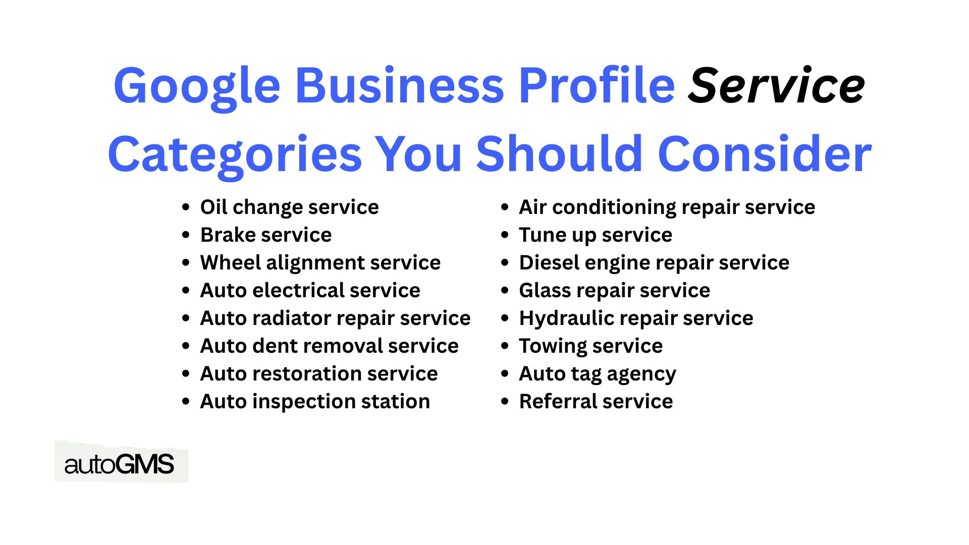 Google Business Profile Service Categories You Should Consider