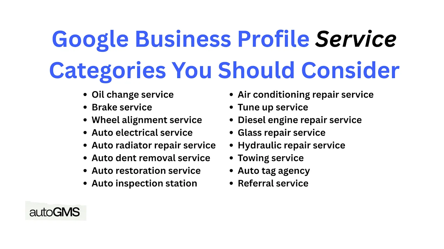 Google Business Profile Service Categories You Should Consider