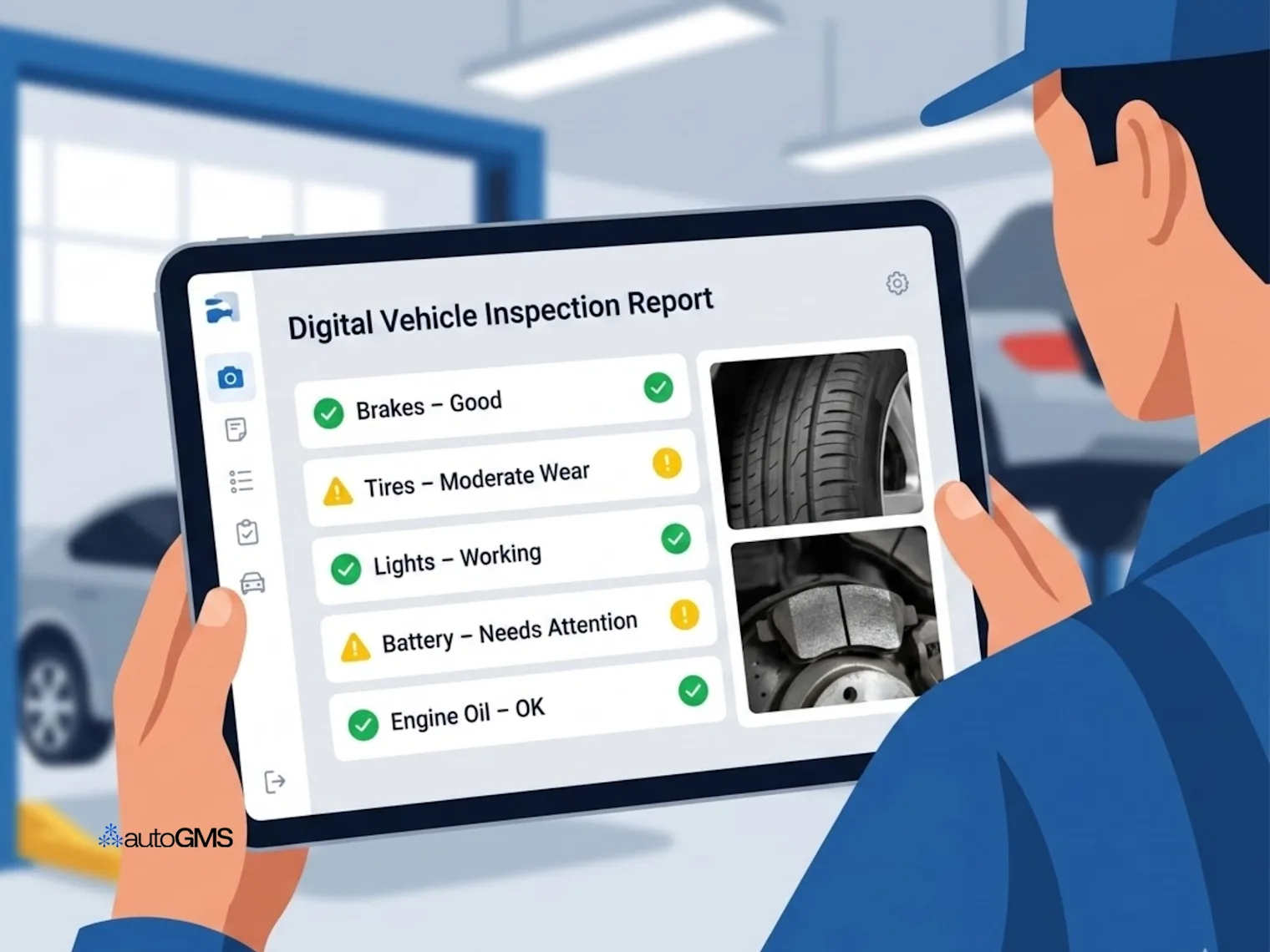 digital vehicle inspection software report example for auto repair shops