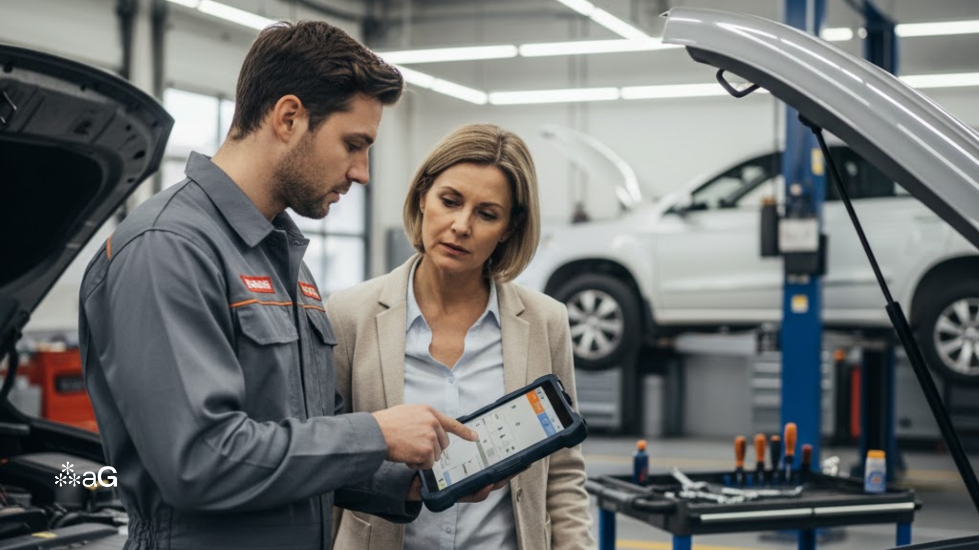 Customer communication in an auto repair shop