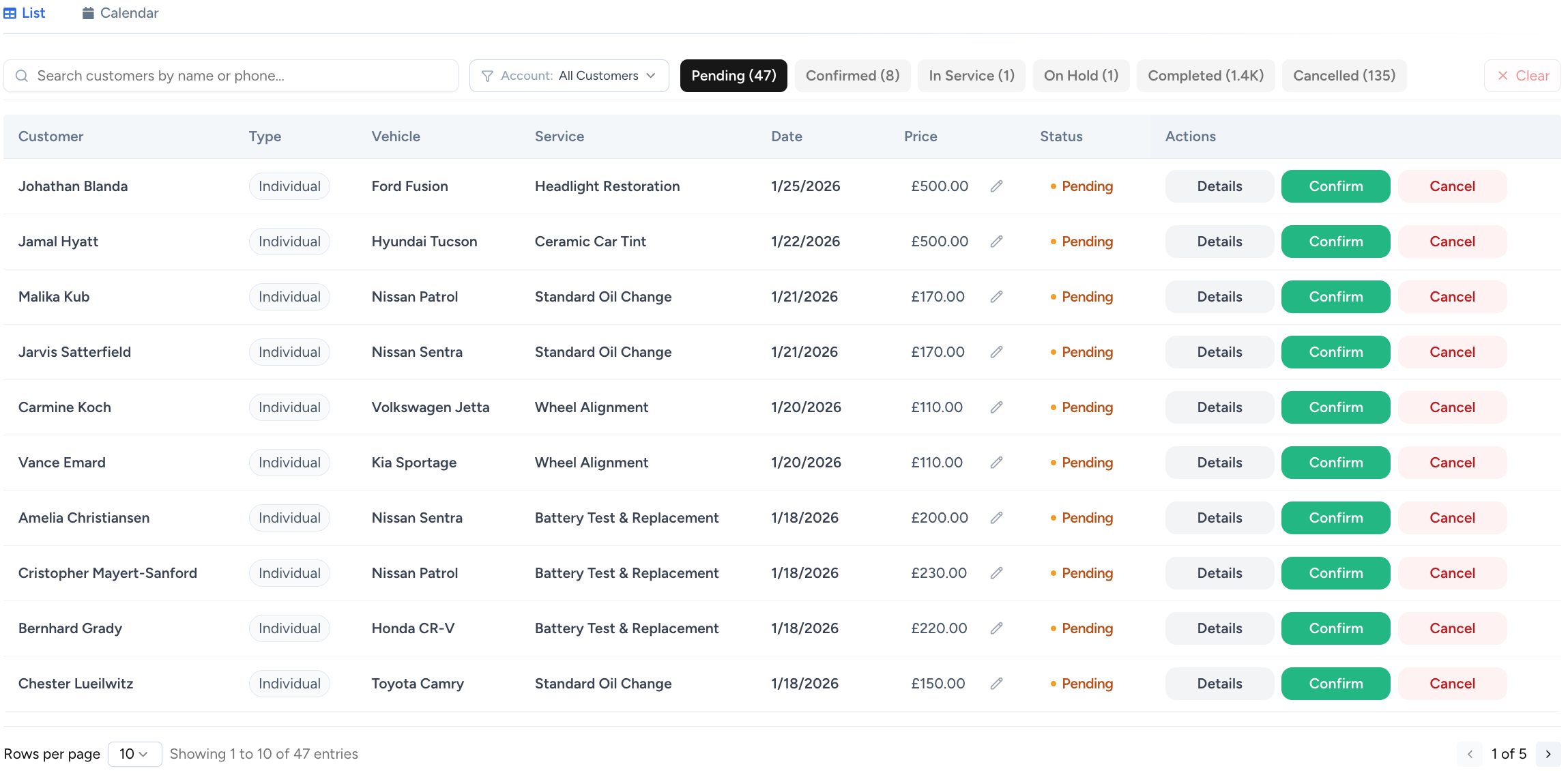 autoGMS List management workflow
