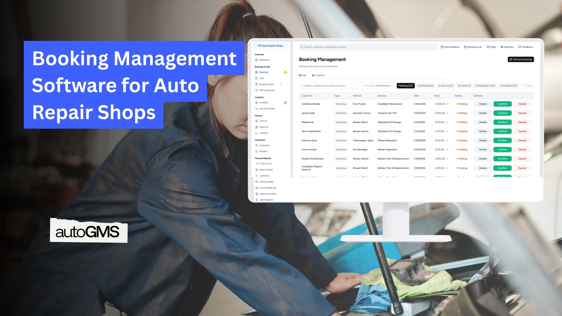 Booking Management Software for Auto Repair Shops