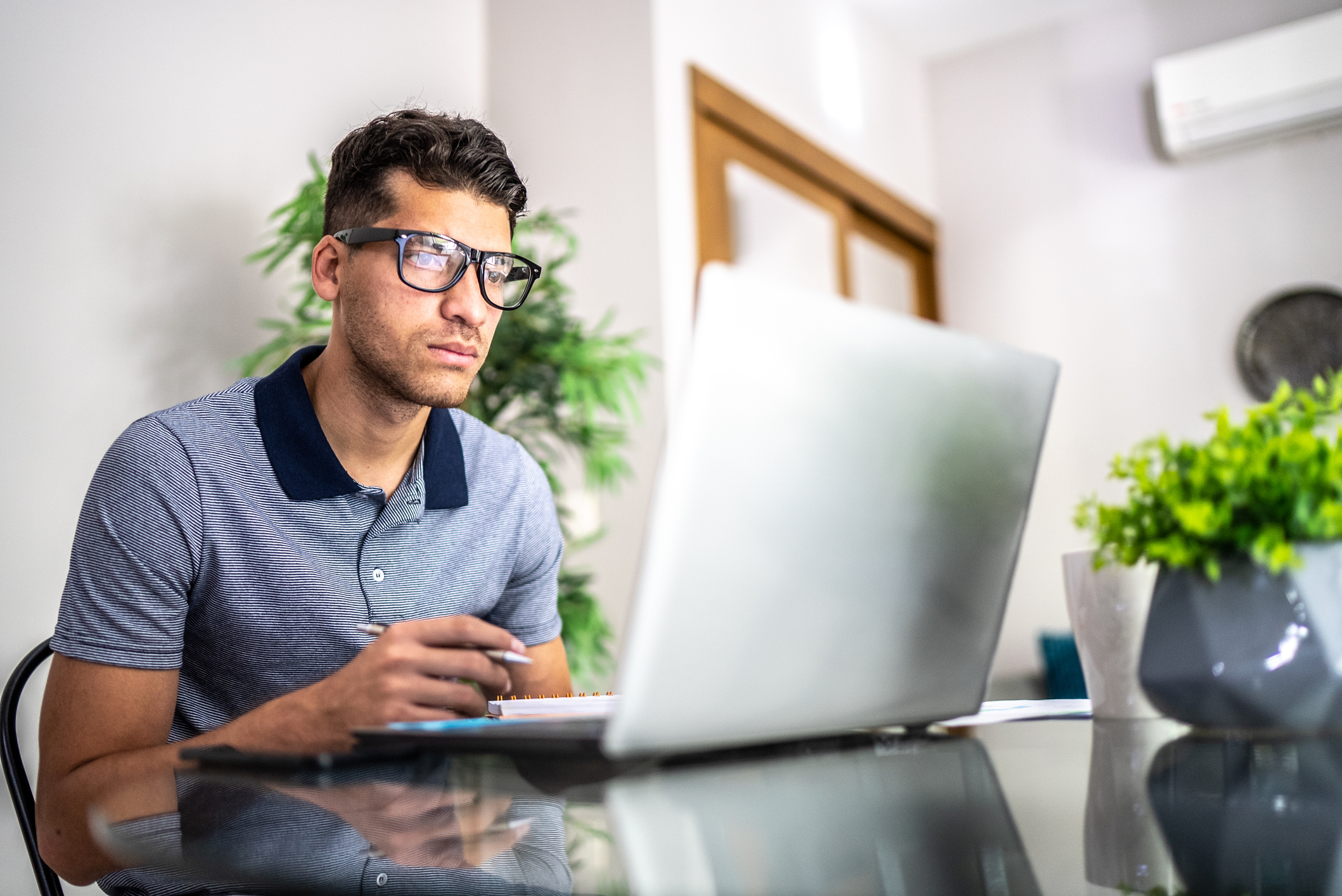 Person Looking At Laptop