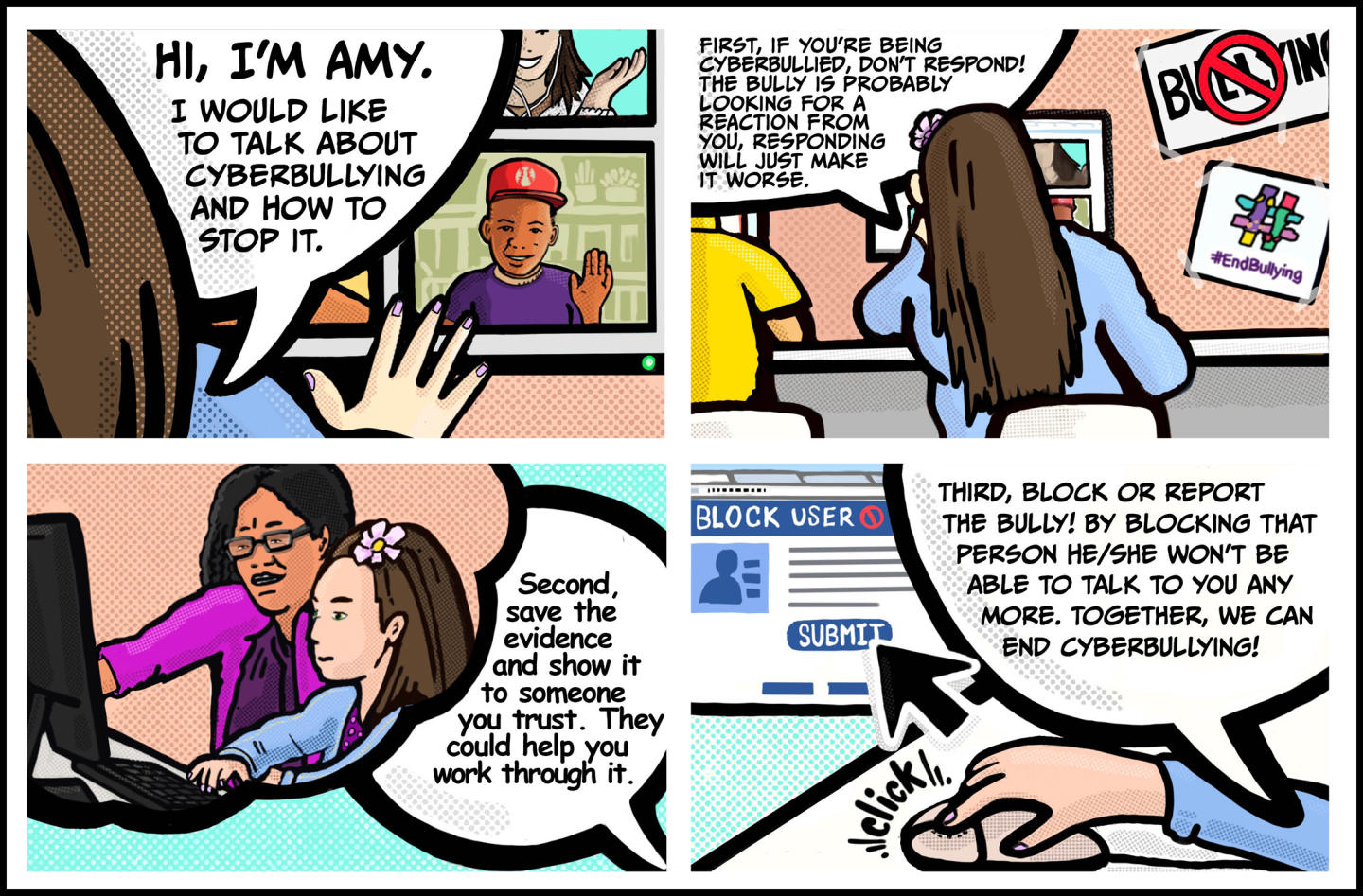 Let's end cyberbullying is an original comic created by Peyton S.