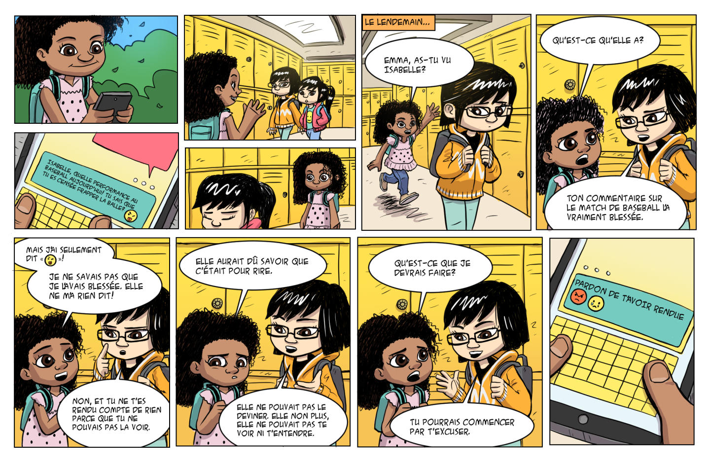 Comic: Problème d’émoji, créé en partenariat avec HabiloMédias
