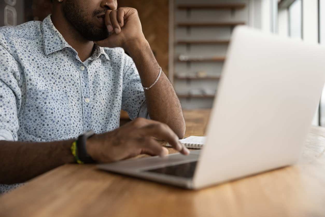 Man using laptop