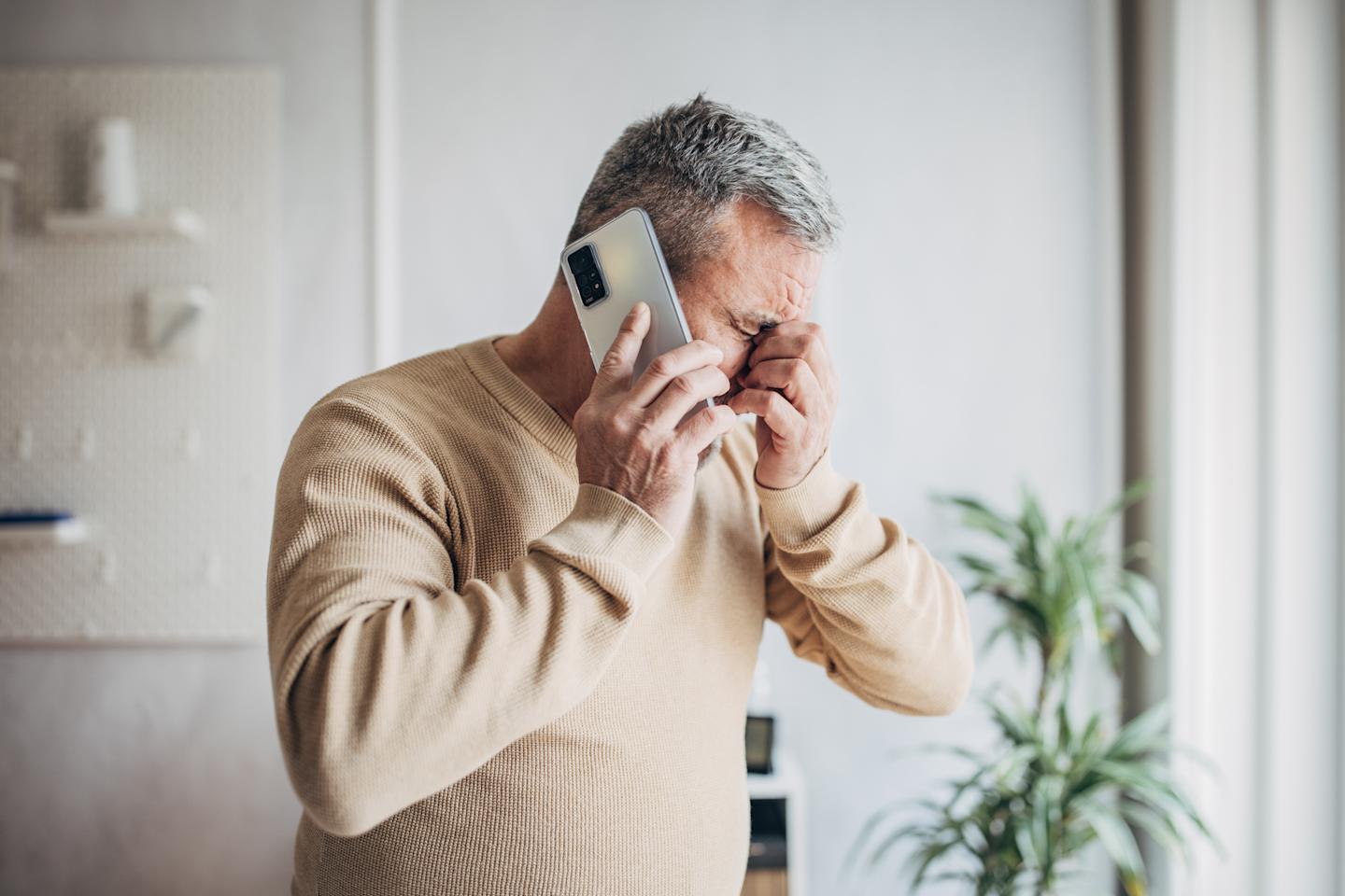A person taking a phone call. 

