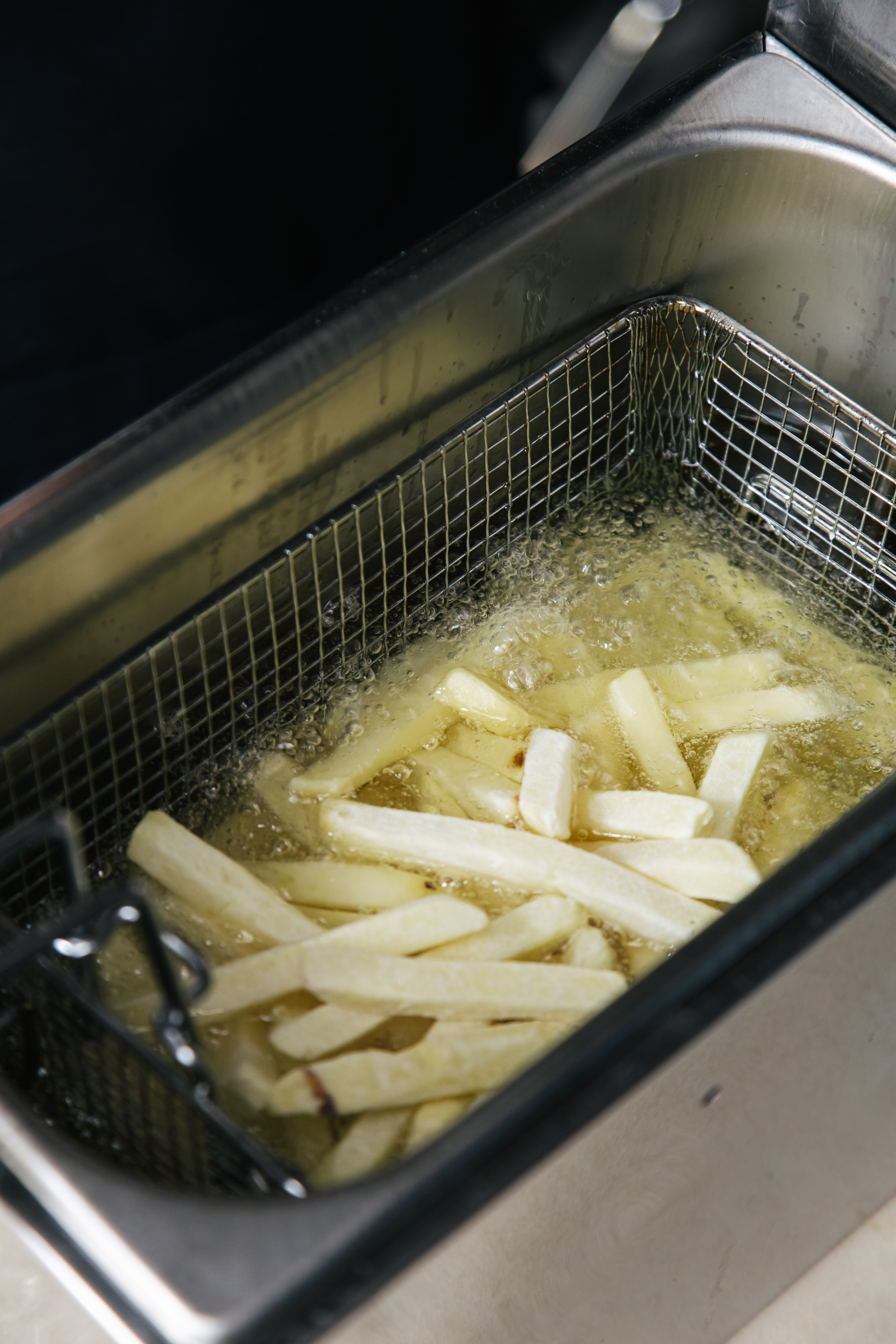 a pan of freshly cooked potatoes.