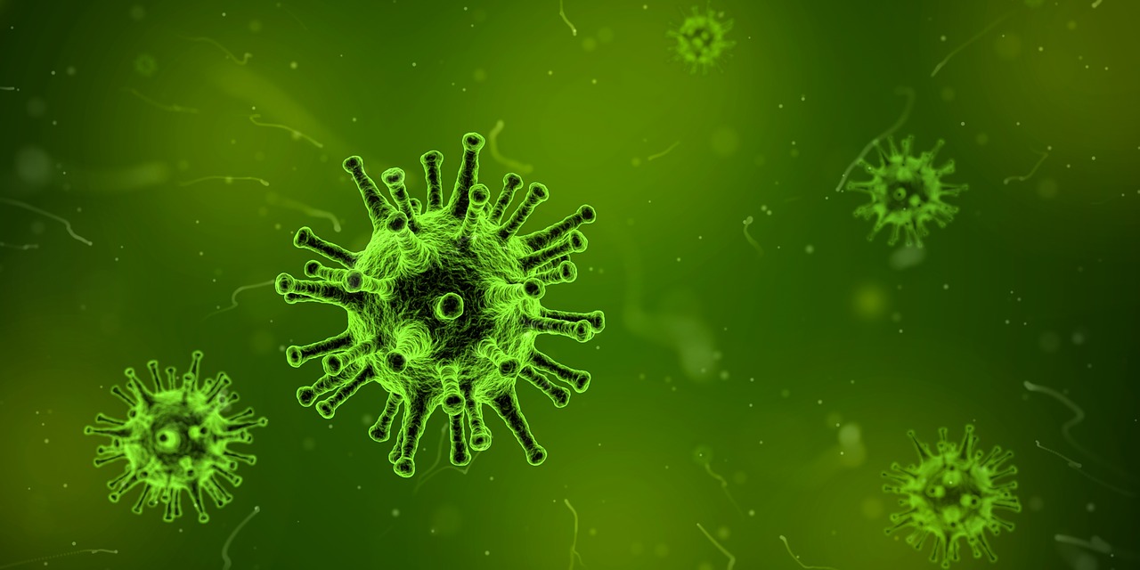 3d illustration of a virus.