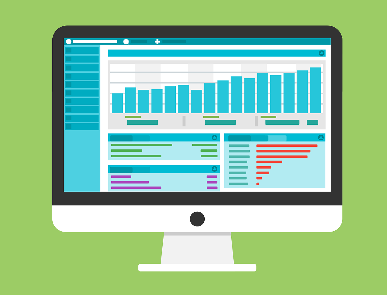 a laptop screen with a graph.