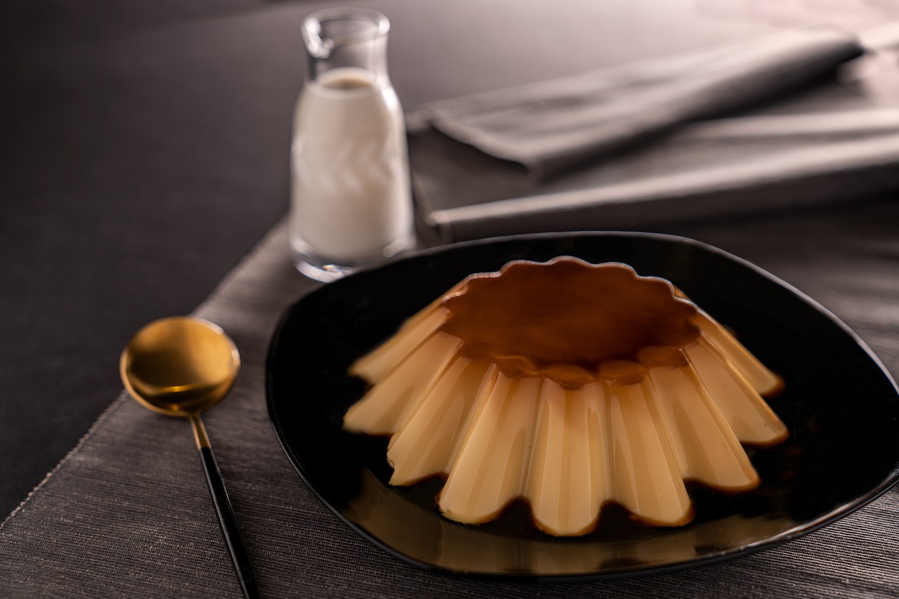 dish in a bowl on a black background.