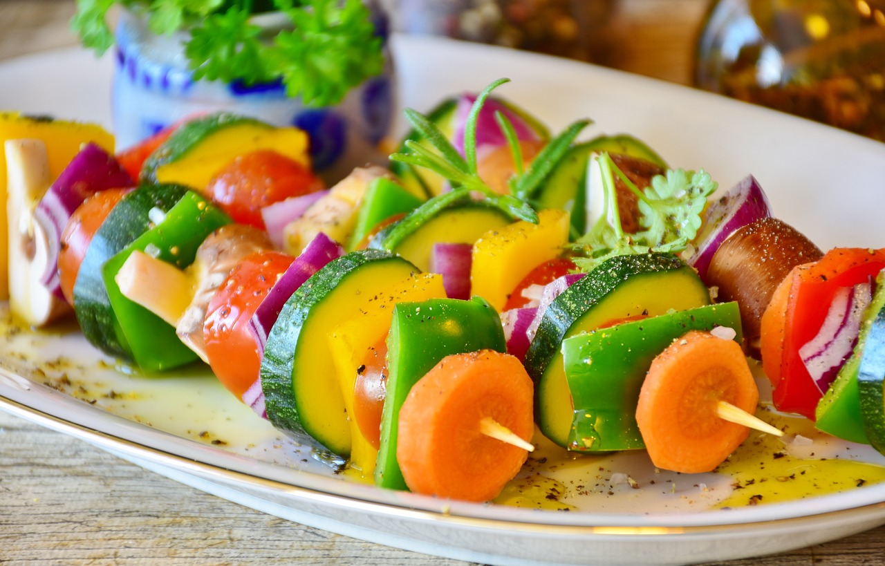 salad with vegetables and a fried egg.