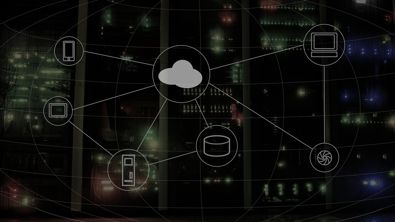 digital animation of a cloud with data.