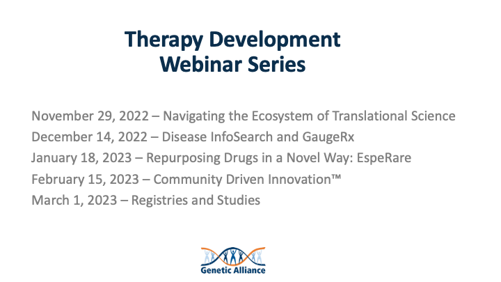 Therapy Development Webinar Series