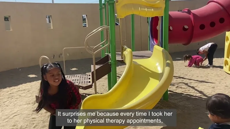 Brianda on a playground, from the video Brianda's Story