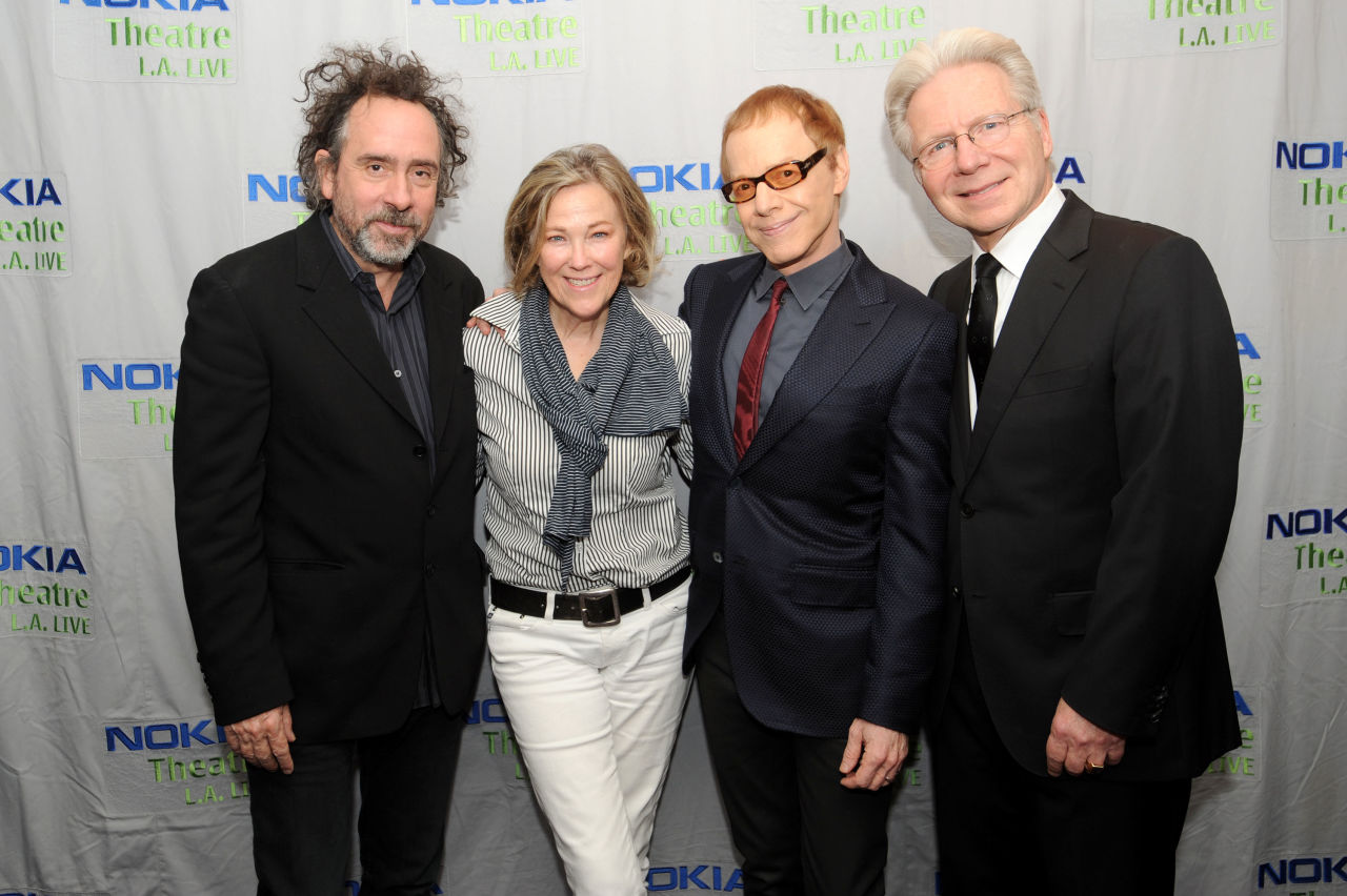 Tim Burton, Catherine O'Hara (LA special guest), Danny Elfman & John Mauceri backstage at Nokia Theatre