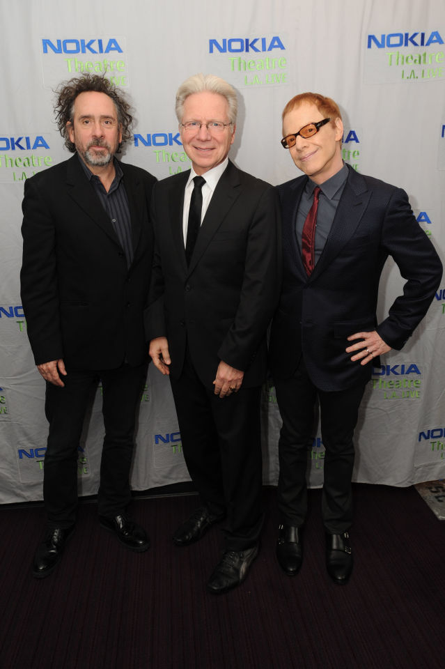 Tim Burton, John Mauceri & Danny Elfman backstage at Nokia Theatre