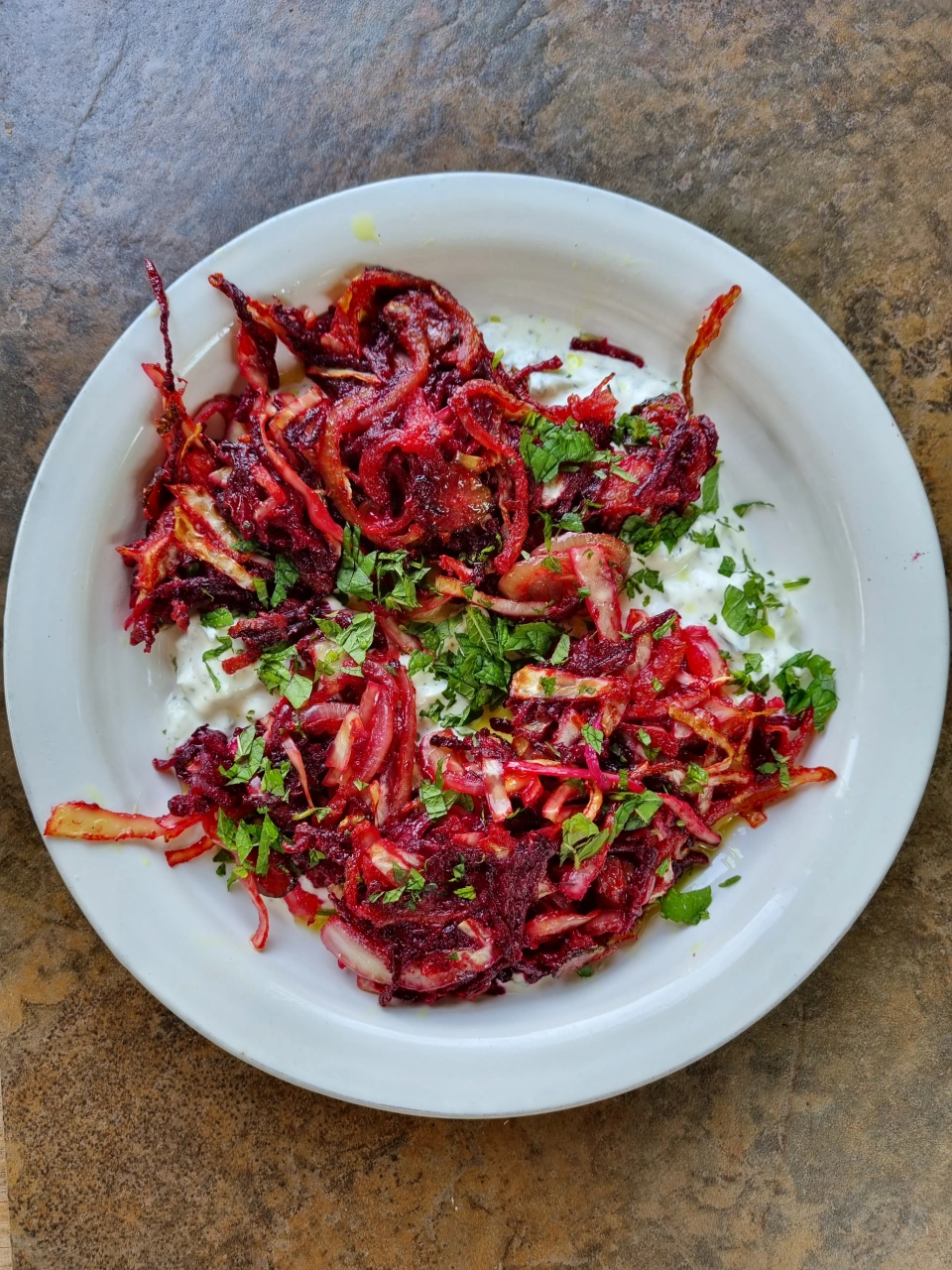 beetroot and sauerkraut fritters