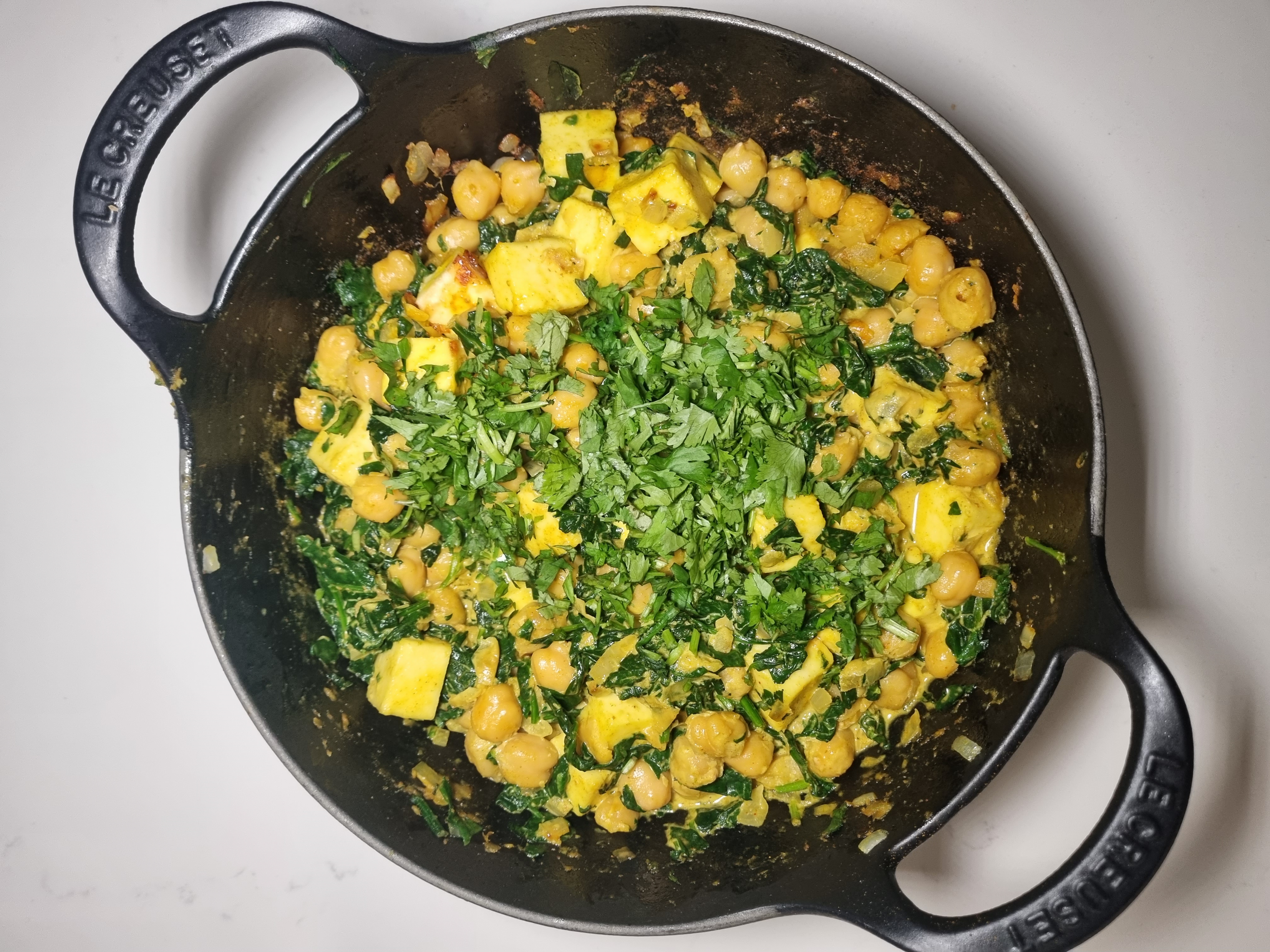 Paneer Chickpea Spinach Curry