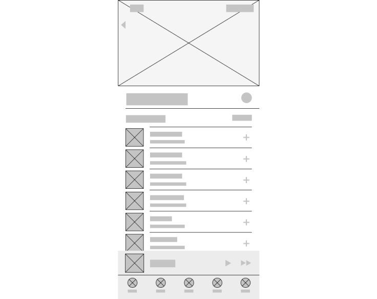 Apple Music Wireframe