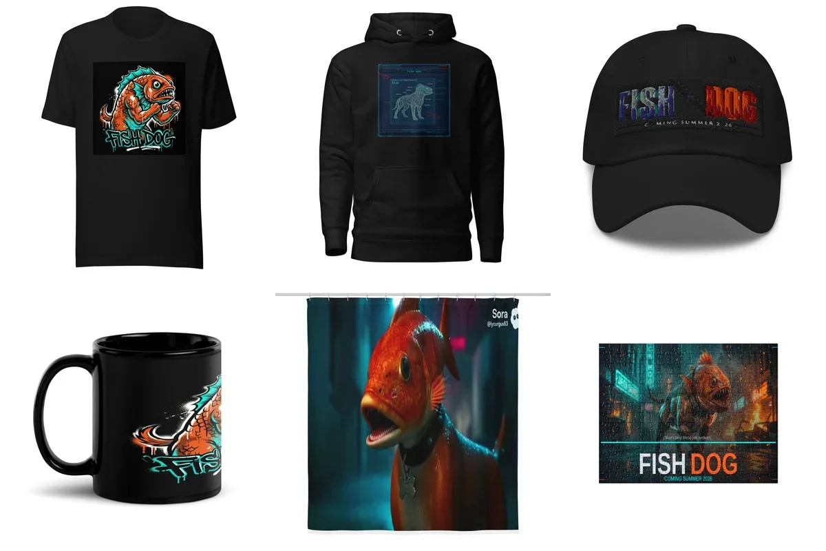 Fish Dog Product Mockup Montage