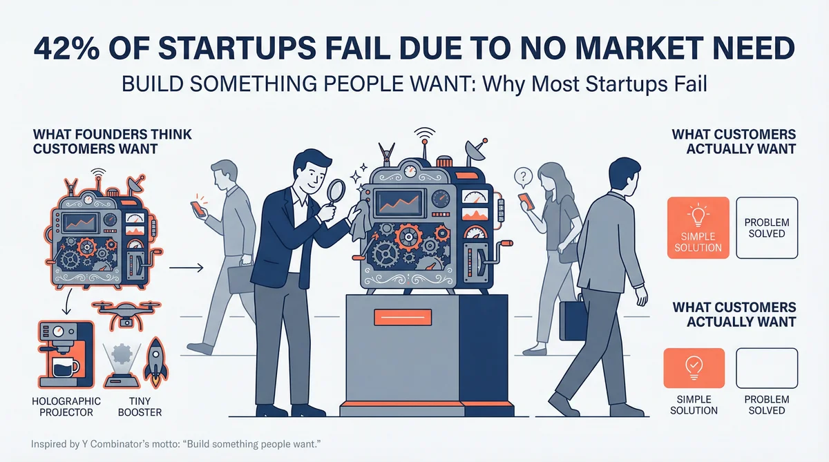 Build Something People Want - Startup Failure Infographic