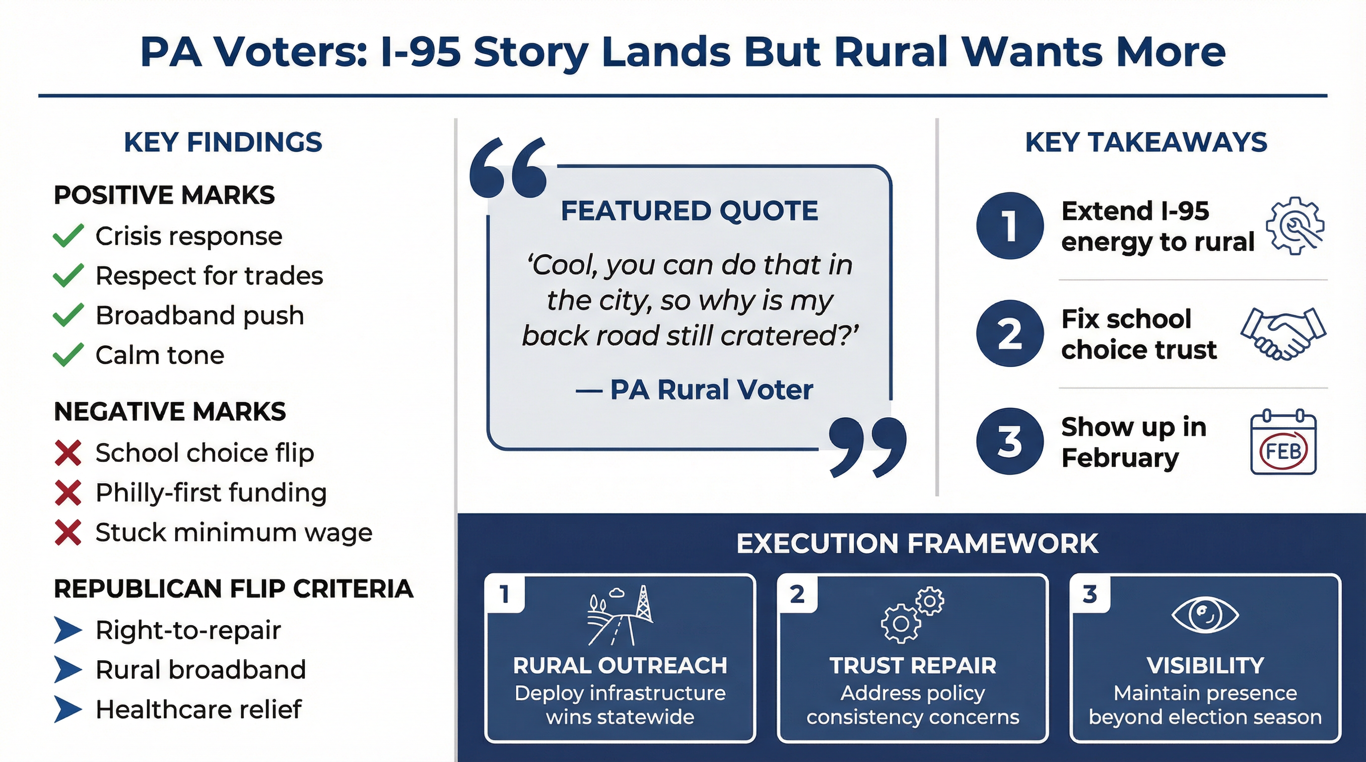 PA Voters: I-95 Story Lands But Rural Wants More - Voter Research Infographic