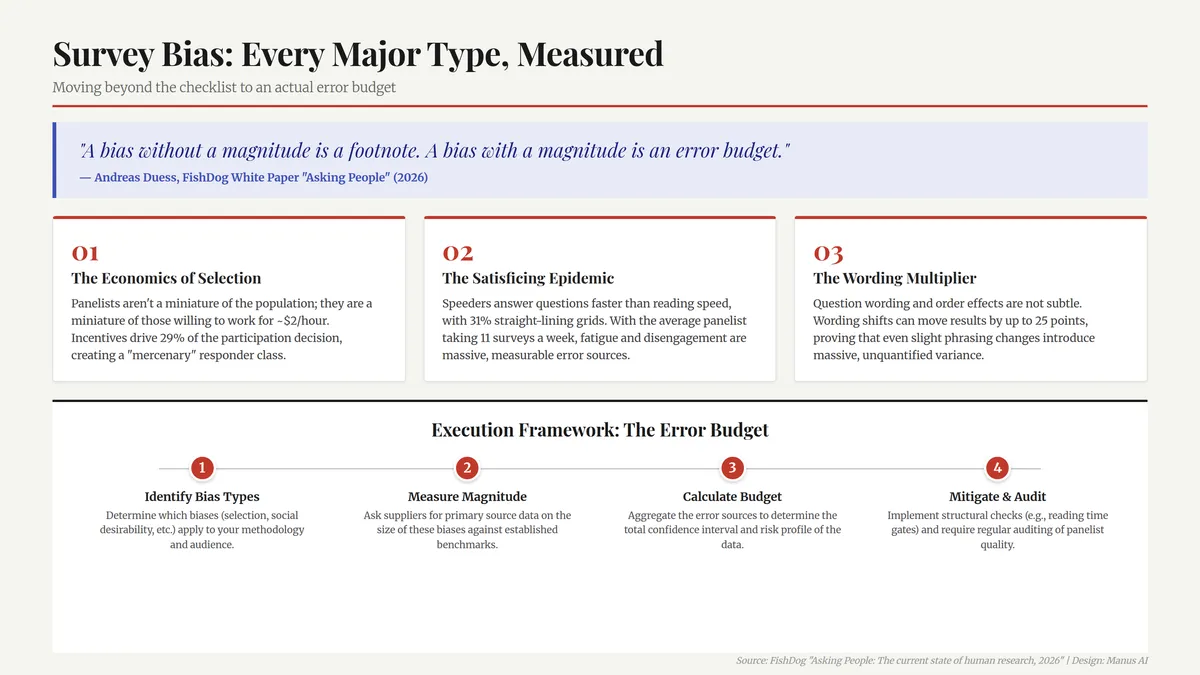 Survey Bias: Every Major Type, Measured Infographic